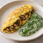 Mushroom Omelette, Kale–Feta Cream and Dill - Fresh Start 30: A Journey To Better Health Mushroom Omelette, Kale–Feta Cream and Dill